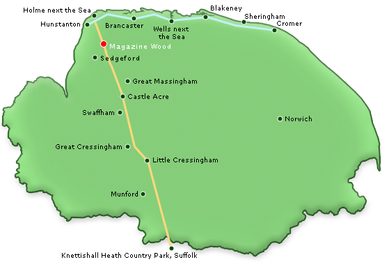 Map of Norfolk Coast